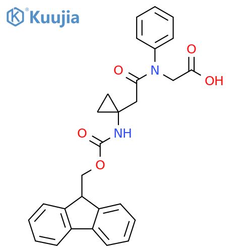 2-{2-1-({(9H-fluoren-9-yl)methoxycarbonyl}amino)cyclopropyl-N-phenylacetamido}acetic acid structure