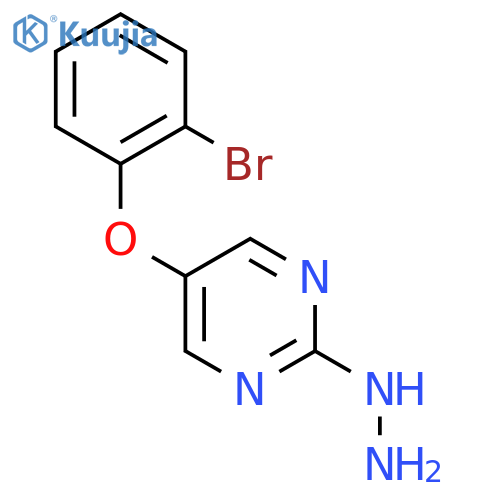5-(2-bromophenoxy)-2-hydrazinylpyrimidine structure