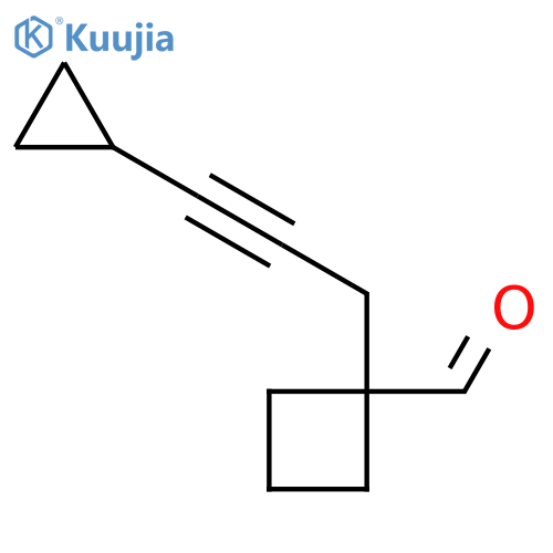 1-(3-cyclopropylprop-2-yn-1-yl)cyclobutane-1-carbaldehyde structure