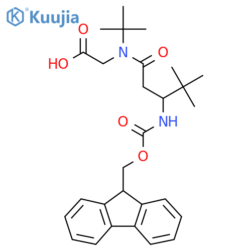 2-N-tert-butyl-3-({(9H-fluoren-9-yl)methoxycarbonyl}amino)-4,4-dimethylpentanamidoacetic acid structure