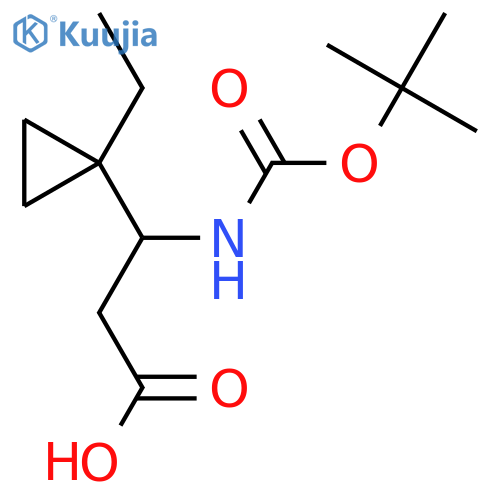 3-{(tert-butoxy)carbonylamino}-3-(1-ethylcyclopropyl)propanoic acid structure