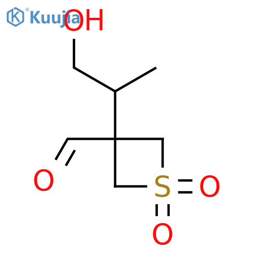 3-(1-Hydroxypropan-2-yl)-1,1-dioxo-1lambda6-thietane-3-carbaldehyde structure