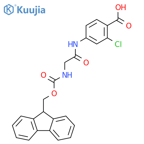2-chloro-4-2-({(9H-fluoren-9-yl)methoxycarbonyl}amino)acetamidobenzoic acid structure