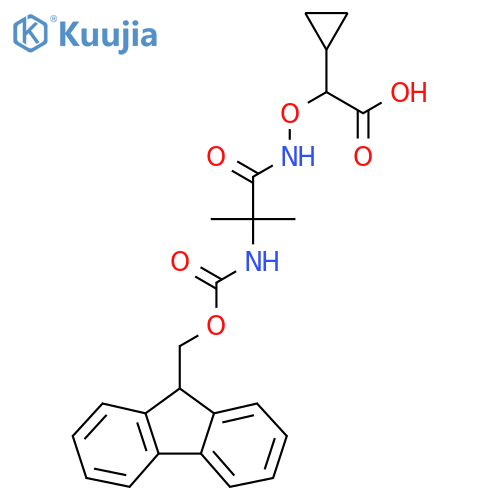 2-cyclopropyl-2-{2-({(9H-fluoren-9-yl)methoxycarbonyl}amino)-2-methylpropanamidooxy}acetic acid structure
