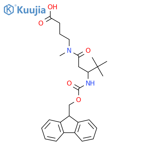 4-3-({(9H-fluoren-9-yl)methoxycarbonyl}amino)-N,4,4-trimethylpentanamidobutanoic acid structure