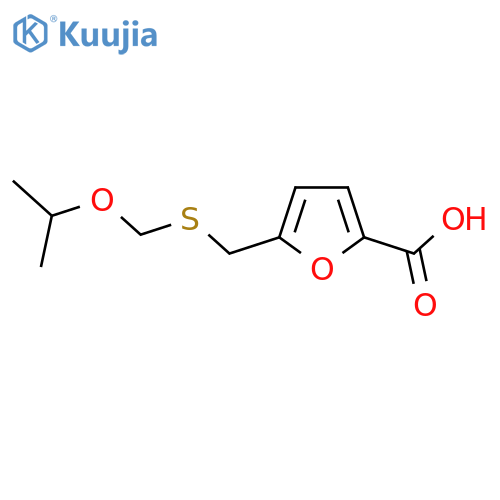 5-({(propan-2-yloxy)methylsulfanyl}methyl)furan-2-carboxylic acid structure
