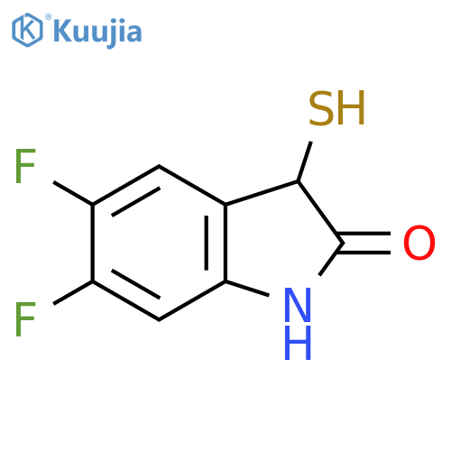5,6-difluoro-3-sulfanyl-2,3-dihydro-1H-indol-2-one structure