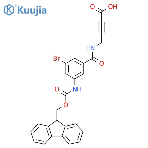 4-{3-bromo-5-({(9H-fluoren-9-yl)methoxycarbonyl}amino)phenylformamido}but-2-ynoic acid structure