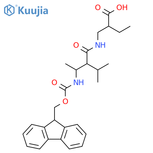 2-{3-({(9H-fluoren-9-yl)methoxycarbonyl}amino)-2-(propan-2-yl)butanamidomethyl}butanoic acid structure