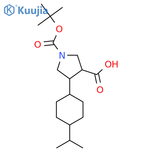 1-(tert-butoxy)carbonyl-4-4-(propan-2-yl)cyclohexylpyrrolidine-3-carboxylic acid structure