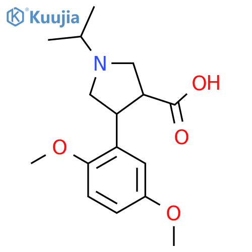 4-(2,5-Dimethoxyphenyl)-1-(propan-2-yl)pyrrolidine-3-carboxylic acid structure
