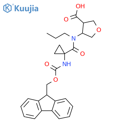 4-N-propyl1-({(9H-fluoren-9-yl)methoxycarbonyl}amino)cyclopropaneamidooxolane-3-carboxylic acid structure