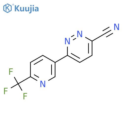 6-6-(trifluoromethyl)pyridin-3-ylpyridazine-3-carbonitrile structure