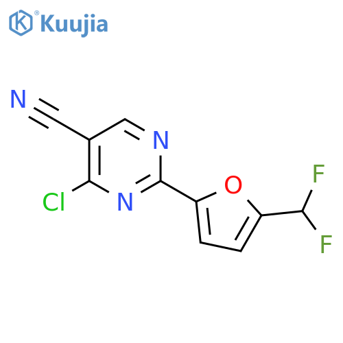 4-chloro-2-5-(difluoromethyl)furan-2-ylpyrimidine-5-carbonitrile structure