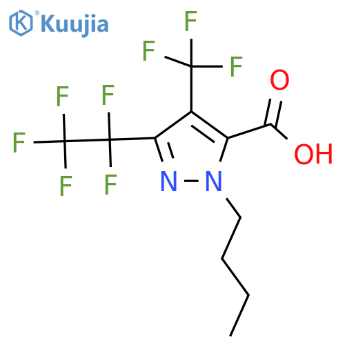 1-butyl-3-(1,1,2,2,2-pentafluoroethyl)-4-(trifluoromethyl)-1H-pyrazole-5-carboxylic acid structure