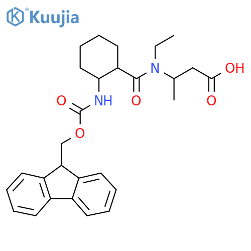 3-{N-ethyl-1-2-({(9H-fluoren-9-yl)methoxycarbonyl}amino)cyclohexylformamido}butanoic acid structure