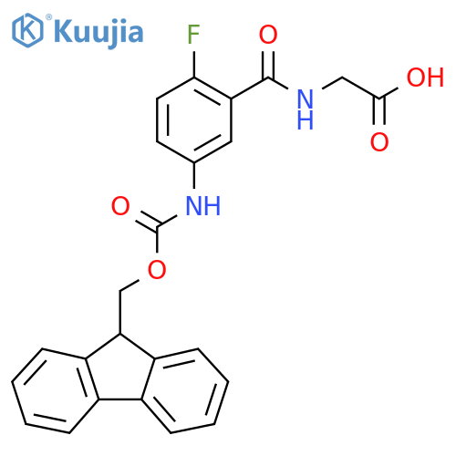 2-{5-({(9H-fluoren-9-yl)methoxycarbonyl}amino)-2-fluorophenylformamido}acetic acid structure