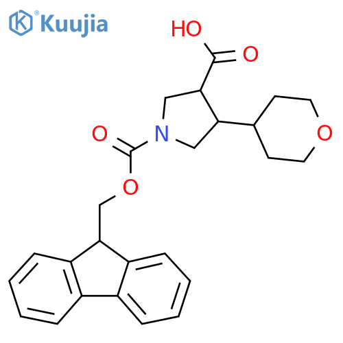 1-{(9H-fluoren-9-yl)methoxycarbonyl}-4-(oxan-4-yl)pyrrolidine-3-carboxylic acid structure
