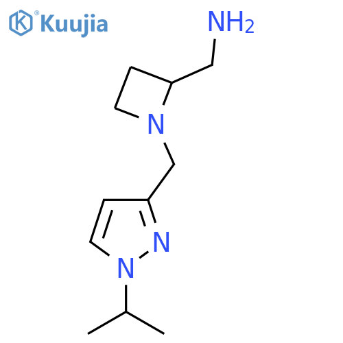 (1-{1-(propan-2-yl)-1H-pyrazol-3-ylmethyl}azetidin-2-yl)methanamine structure