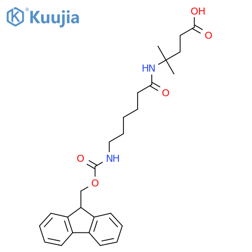 4-6-({(9H-fluoren-9-yl)methoxycarbonyl}amino)hexanamido-4-methylpentanoic acid structure