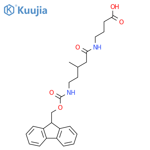 4-5-({(9H-fluoren-9-yl)methoxycarbonyl}amino)-3-methylpentanamidobutanoic acid structure
