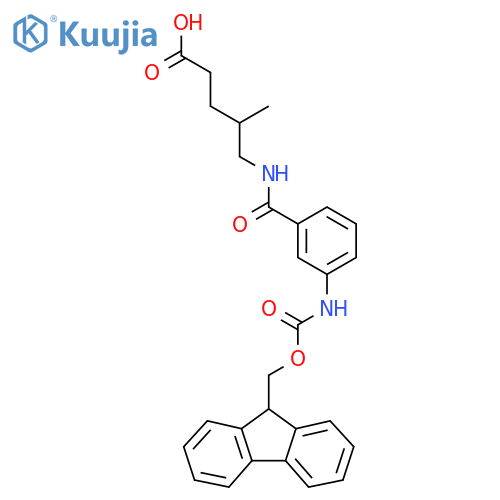 5-{3-({(9H-fluoren-9-yl)methoxycarbonyl}amino)phenylformamido}-4-methylpentanoic acid structure