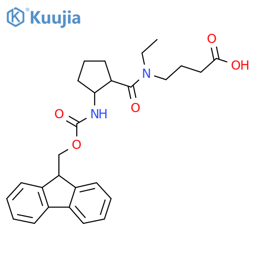 4-{N-ethyl-1-2-({(9H-fluoren-9-yl)methoxycarbonyl}amino)cyclopentylformamido}butanoic acid structure