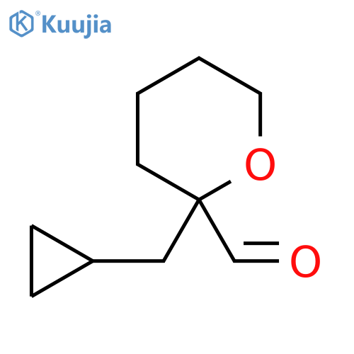 2-(cyclopropylmethyl)oxane-2-carbaldehyde structure