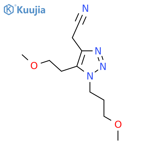 2-5-(2-methoxyethyl)-1-(3-methoxypropyl)-1H-1,2,3-triazol-4-ylacetonitrile structure