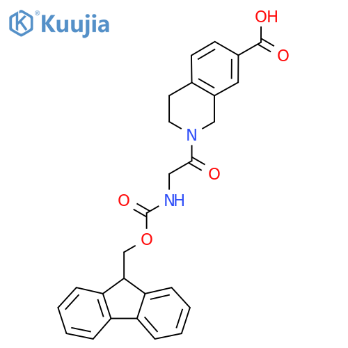 2-2-({(9H-fluoren-9-yl)methoxycarbonyl}amino)acetyl-1,2,3,4-tetrahydroisoquinoline-7-carboxylic acid structure