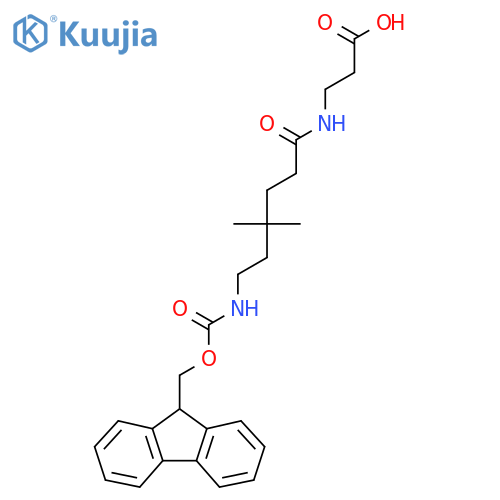 3-6-({(9H-fluoren-9-yl)methoxycarbonyl}amino)-4,4-dimethylhexanamidopropanoic acid structure