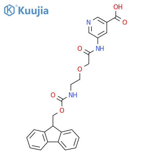 5-{2-2-({(9H-fluoren-9-yl)methoxycarbonyl}amino)ethoxyacetamido}pyridine-3-carboxylic acid structure