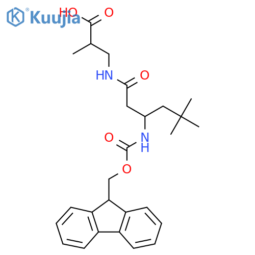 3-3-({(9H-fluoren-9-yl)methoxycarbonyl}amino)-5,5-dimethylhexanamido-2-methylpropanoic acid structure