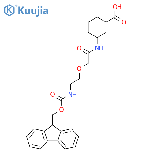 3-{2-2-({(9H-fluoren-9-yl)methoxycarbonyl}amino)ethoxyacetamido}cyclohexane-1-carboxylic acid structure