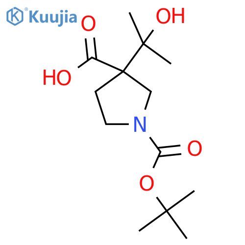 1-(tert-butoxy)carbonyl-3-(2-hydroxypropan-2-yl)pyrrolidine-3-carboxylic acid structure