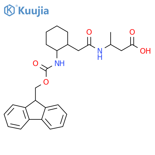 3-{2-2-({(9H-fluoren-9-yl)methoxycarbonyl}amino)cyclohexylacetamido}butanoic acid structure