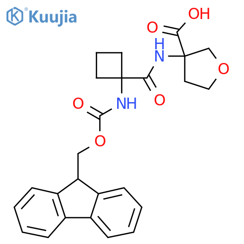 3-1-({(9H-fluoren-9-yl)methoxycarbonyl}amino)cyclobutaneamidooxolane-3-carboxylic acid structure