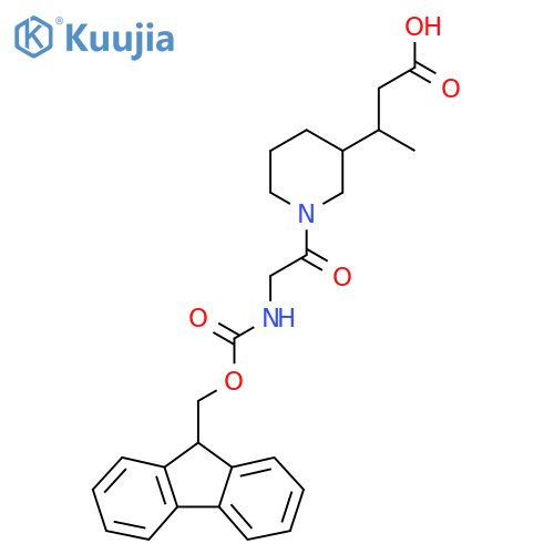 3-{1-2-({(9H-fluoren-9-yl)methoxycarbonyl}amino)acetylpiperidin-3-yl}butanoic acid structure