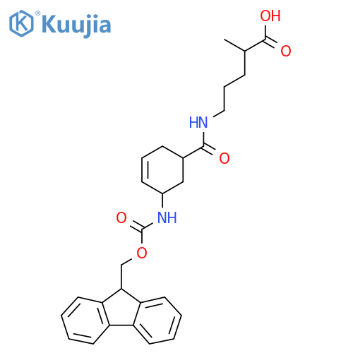 5-{5-({(9H-fluoren-9-yl)methoxycarbonyl}amino)cyclohex-3-en-1-ylformamido}-2-methylpentanoic acid structure