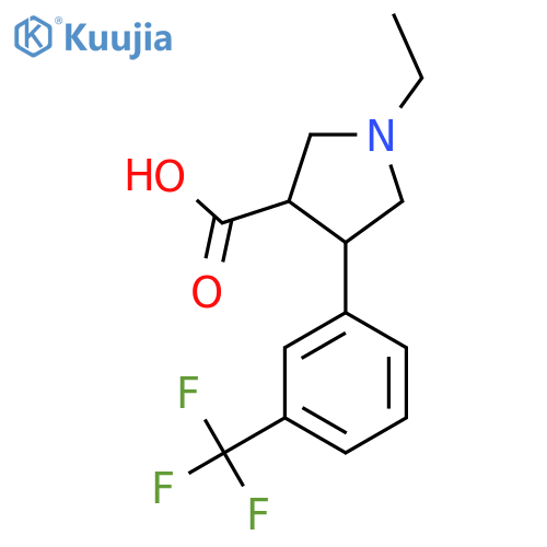 1-ethyl-4-3-(trifluoromethyl)phenylpyrrolidine-3-carboxylic acid structure