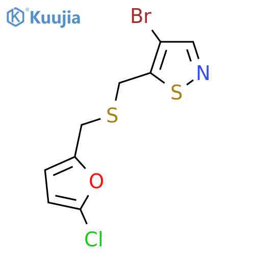 4-bromo-5-({(5-chlorofuran-2-yl)methylsulfanyl}methyl)-1,2-thiazole structure