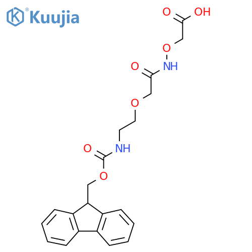 2-({2-2-({(9H-fluoren-9-yl)methoxycarbonyl}amino)ethoxyacetamido}oxy)acetic acid structure