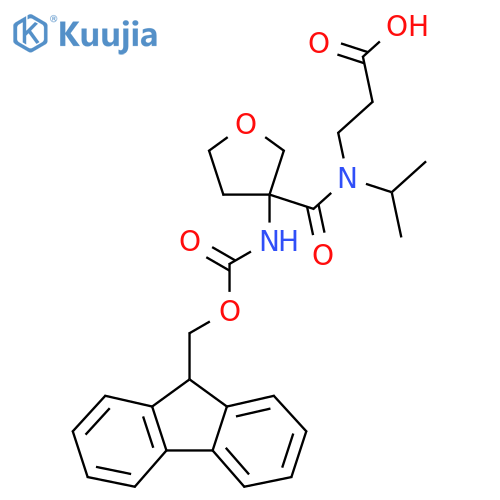 3-{1-3-({(9H-fluoren-9-yl)methoxycarbonyl}amino)oxolan-3-yl-N-(propan-2-yl)formamido}propanoic acid structure