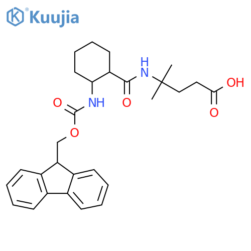 4-{2-({(9H-fluoren-9-yl)methoxycarbonyl}amino)cyclohexylformamido}-4-methylpentanoic acid structure