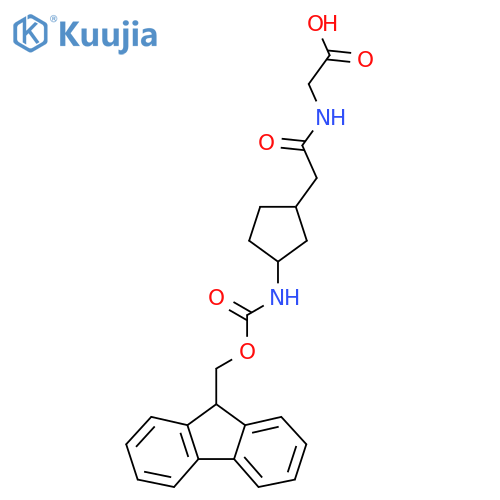 2-{2-3-({(9H-fluoren-9-yl)methoxycarbonyl}amino)cyclopentylacetamido}acetic acid structure