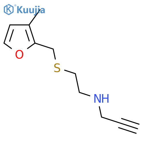 (2-{(3-methylfuran-2-yl)methylsulfanyl}ethyl)(prop-2-yn-1-yl)amine structure