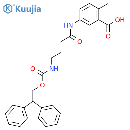 5-4-({(9H-fluoren-9-yl)methoxycarbonyl}amino)butanamido-2-methylbenzoic acid structure