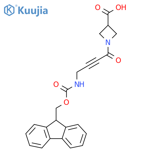 1-4-({(9H-fluoren-9-yl)methoxycarbonyl}amino)but-2-ynoylazetidine-3-carboxylic acid structure