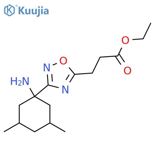 Ethyl 3-[3-(1-amino-3,5-dimethylcyclohexyl)-1,2,4-oxadiazol-5-yl]propanoate structure