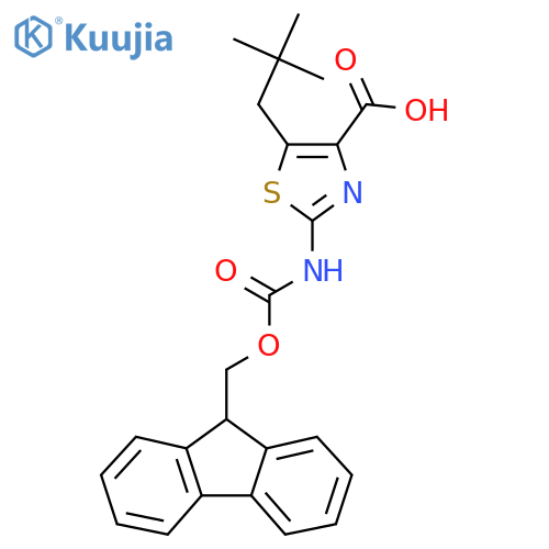 5-(2,2-dimethylpropyl)-2-({(9H-fluoren-9-yl)methoxycarbonyl}amino)-1,3-thiazole-4-carboxylic acid structure